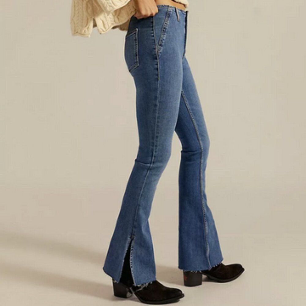 We The Free Level Up Slit Slim Flare Jeans